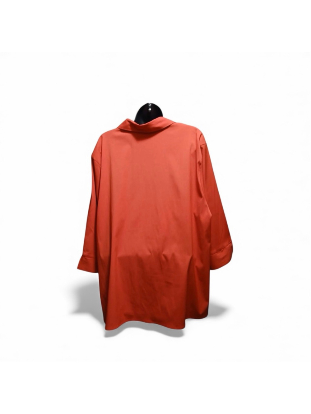 Maggie Barnes Women's Plus Size Button Down Tunic Shirt Red 3X (JC269) - Picture 2 of 5